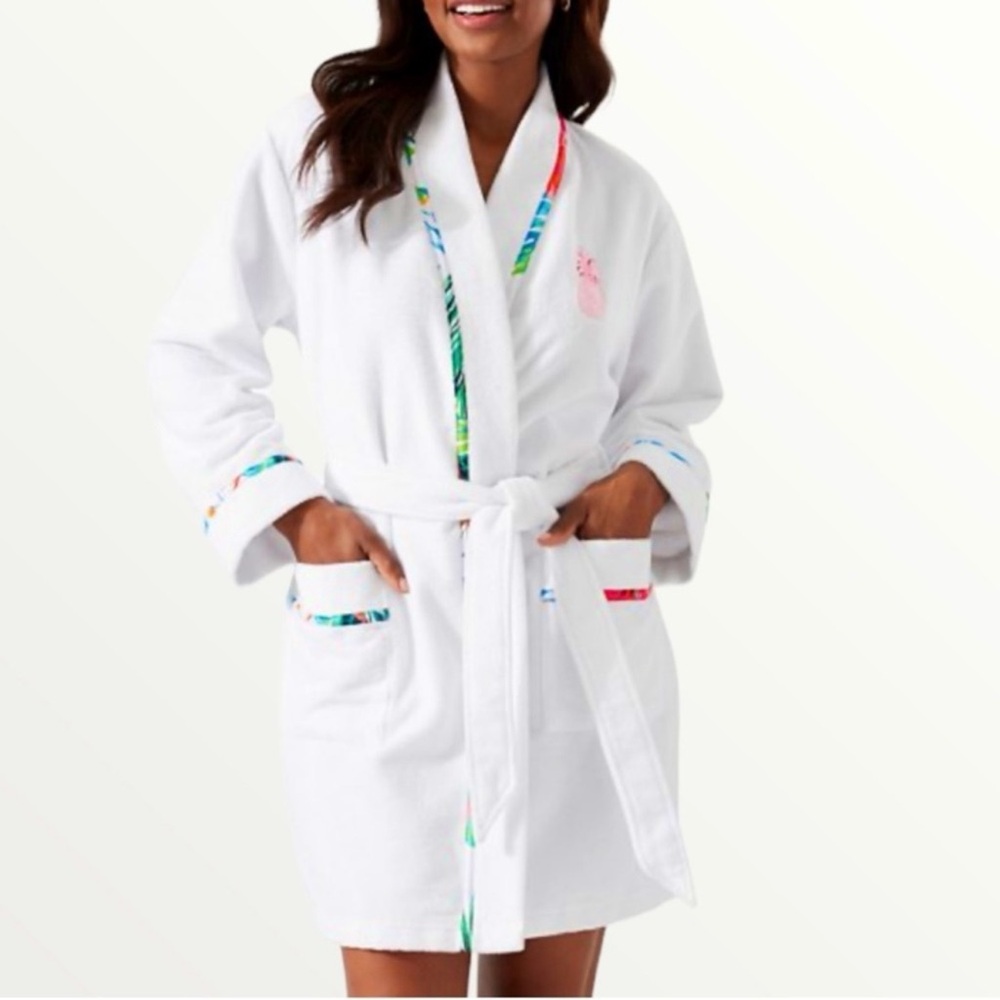 Tommy Bahama White Terry Velour Bath Robe
